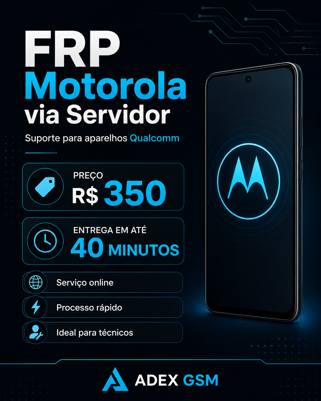 🔥 Motorola FRP via Servidor — Qualcomm