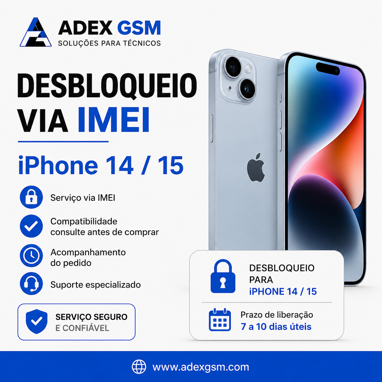 Desbloqueio de Operadora iPhone 14 / 15 – AT&T e Verizon 🇺🇸